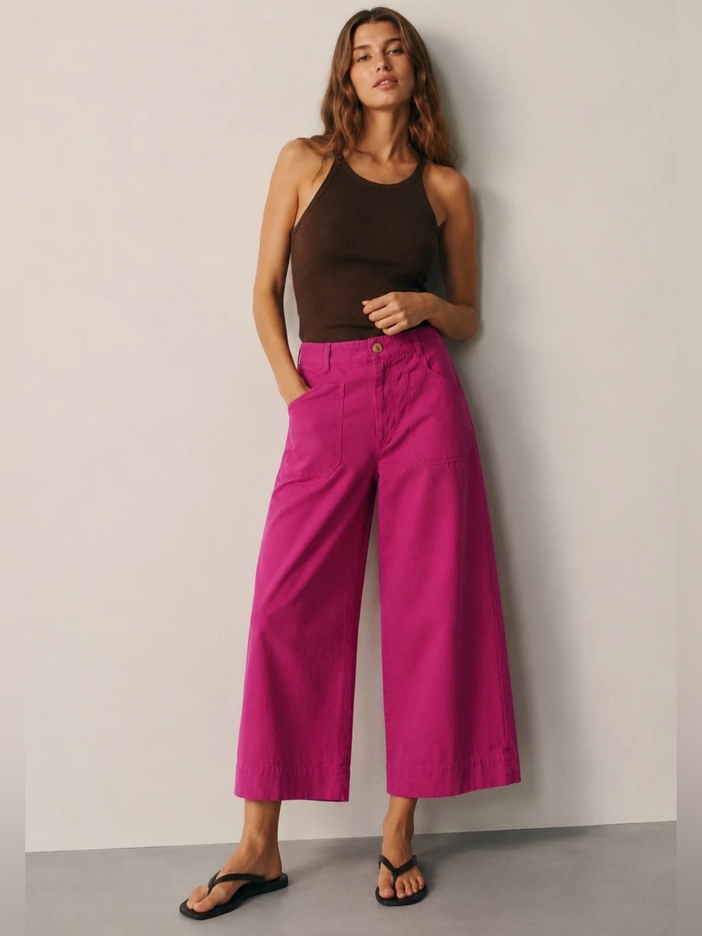 Anthropologie Maeve Colette
Wide Leg Linen Blend magenta
Pants Trousers Size 31